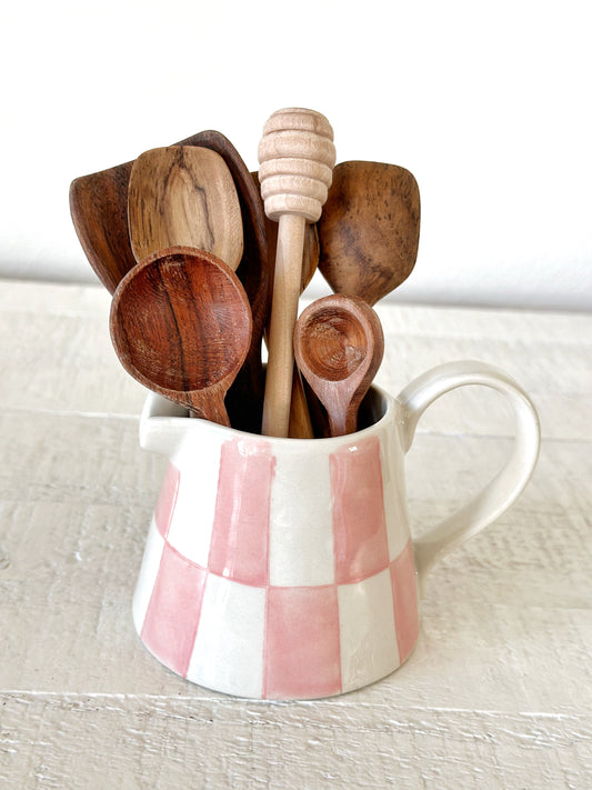 Pink Checkered Creamer