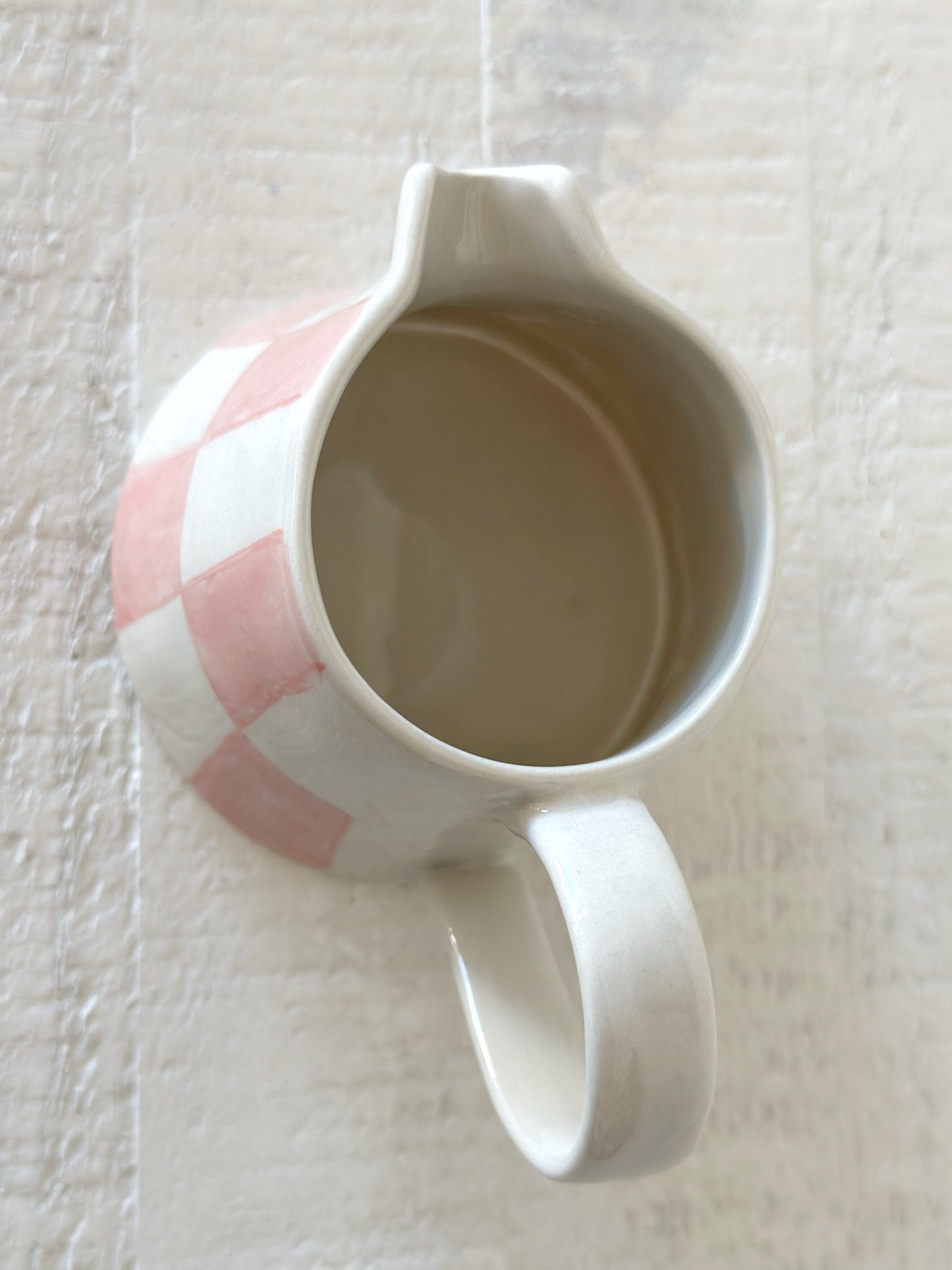 Pink Checkered Creamer