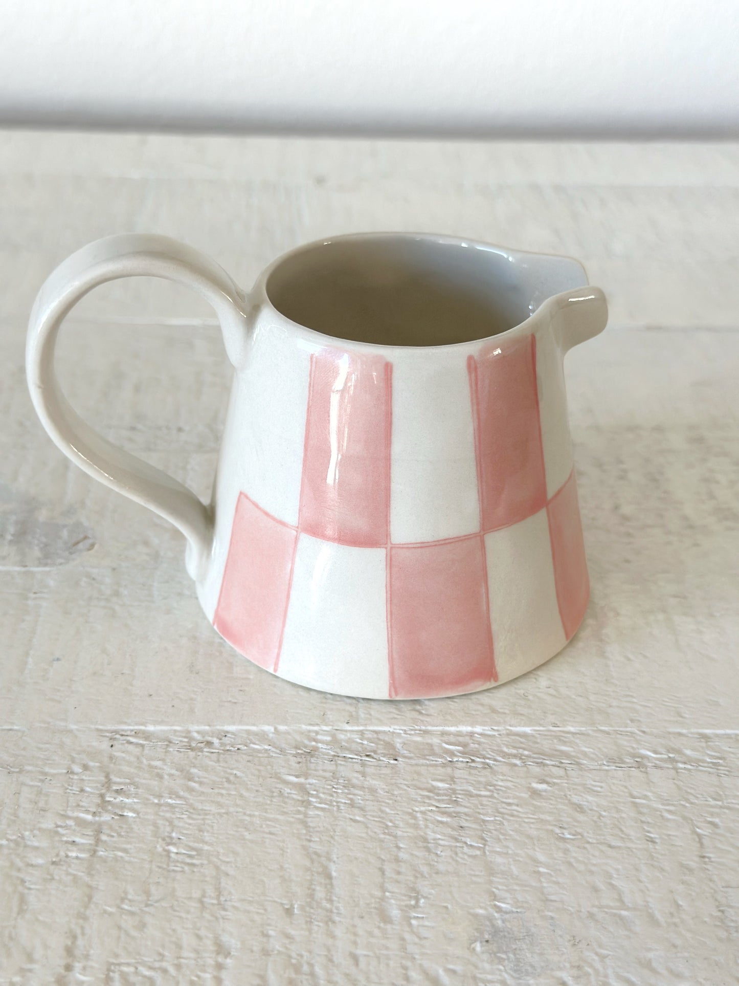 Pink Checkered Creamer