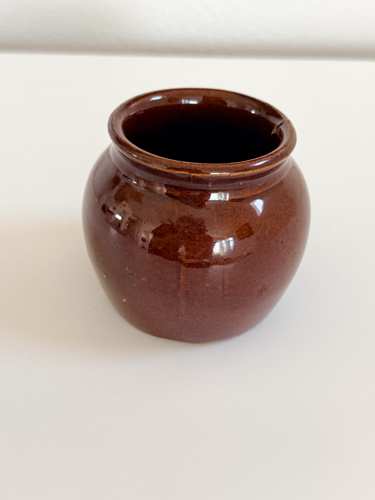 Vintage Brown Pottery Jar