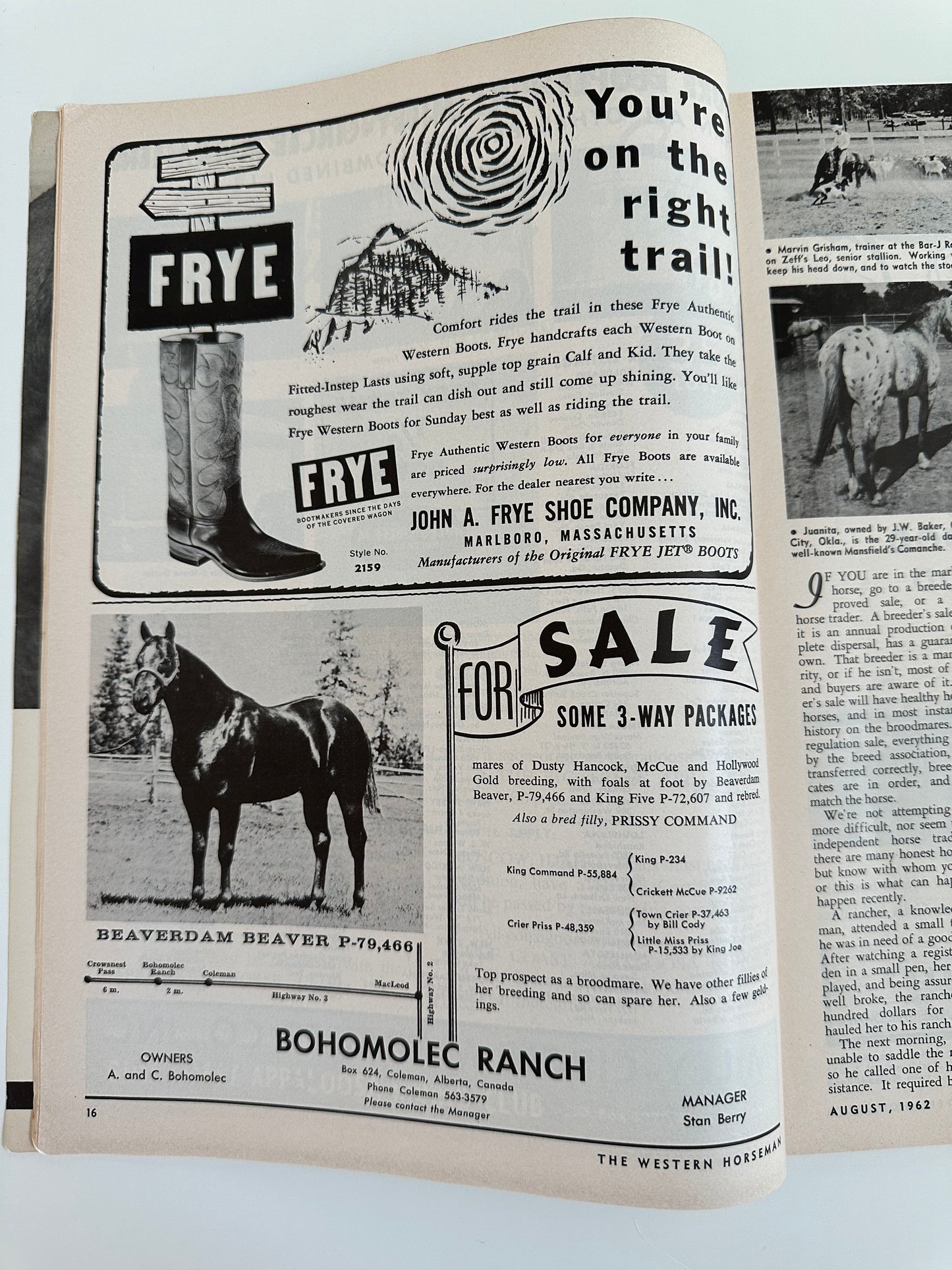 Vintage Western Horseman Magazine 1962