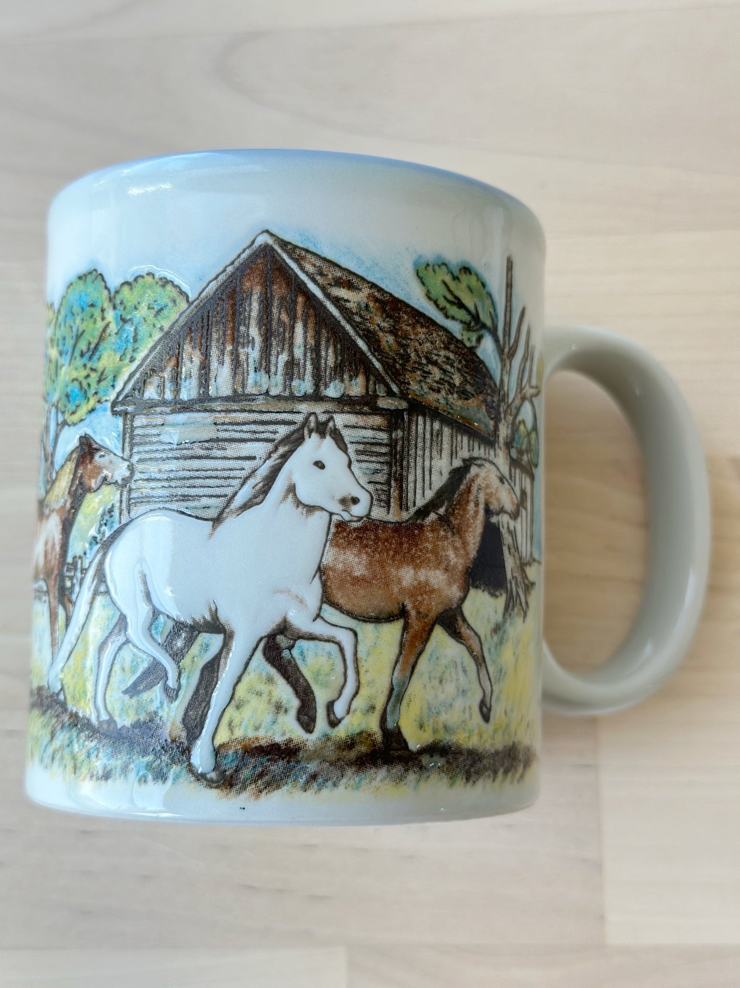 Vintage Stoneware Horse Mug