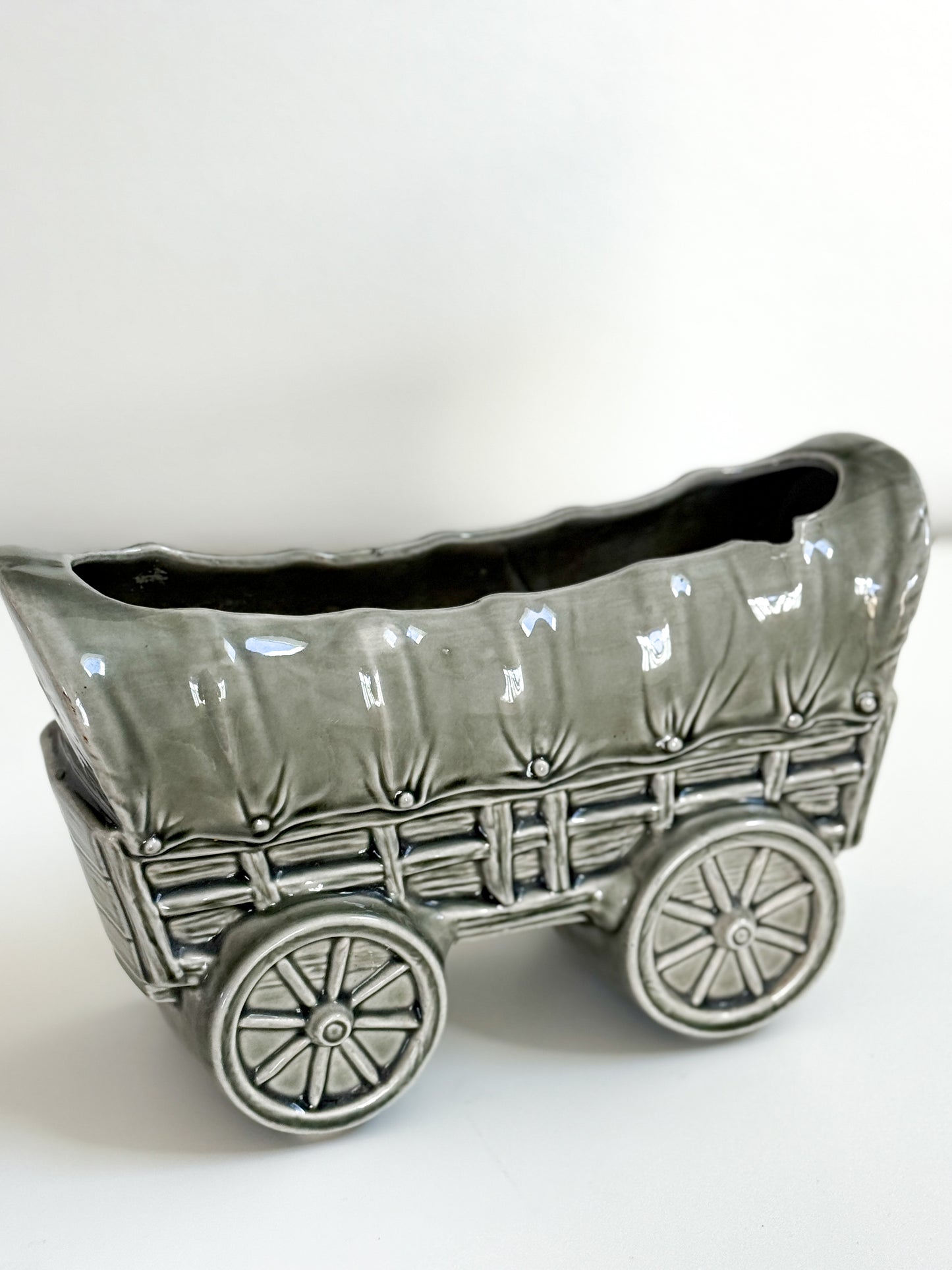 Vintage Covered Wagon Planter