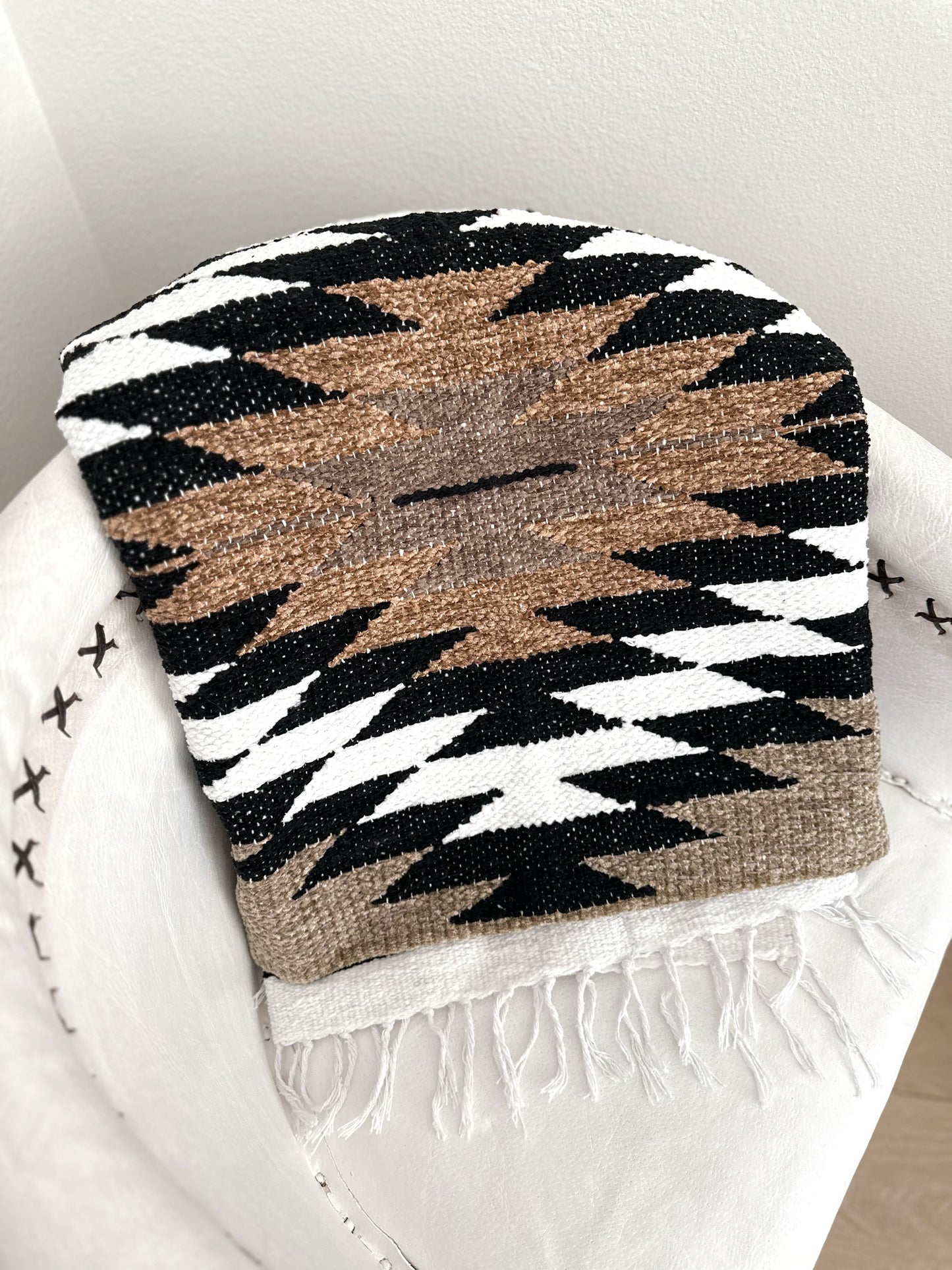 Chenille Aztec Mexican Blanket