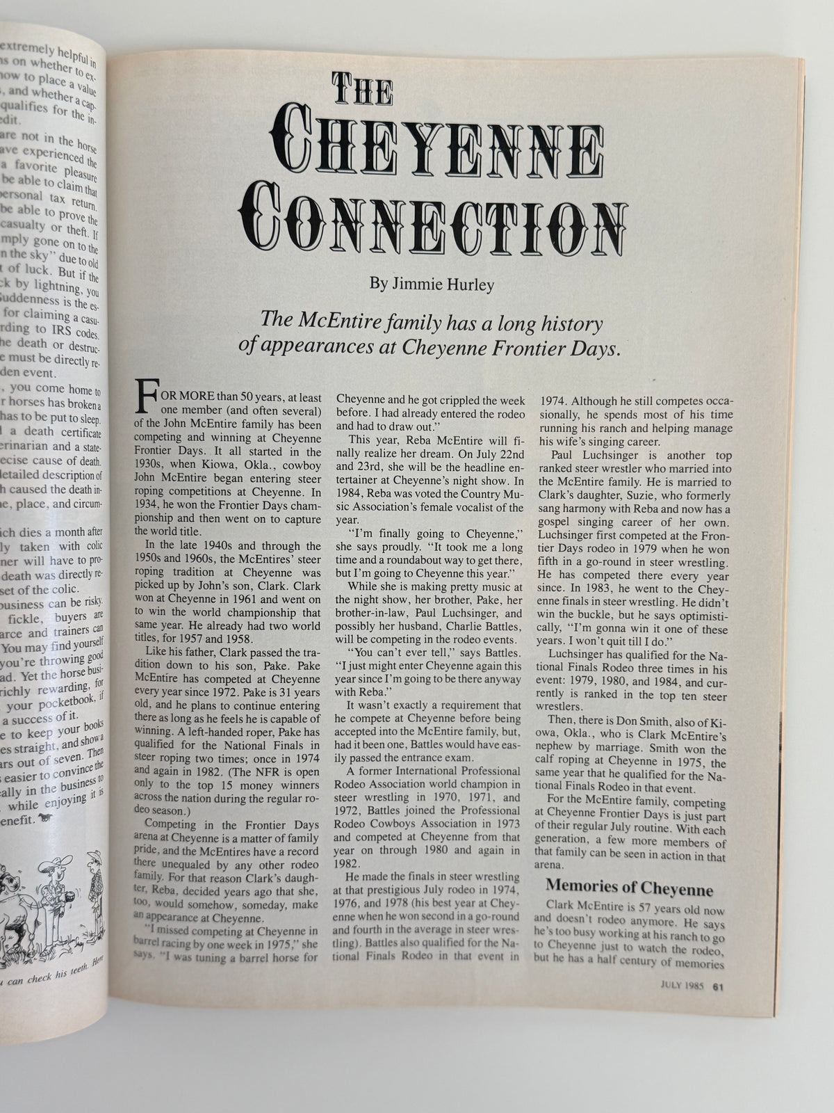 Vintage Western Horseman Magazine 1985