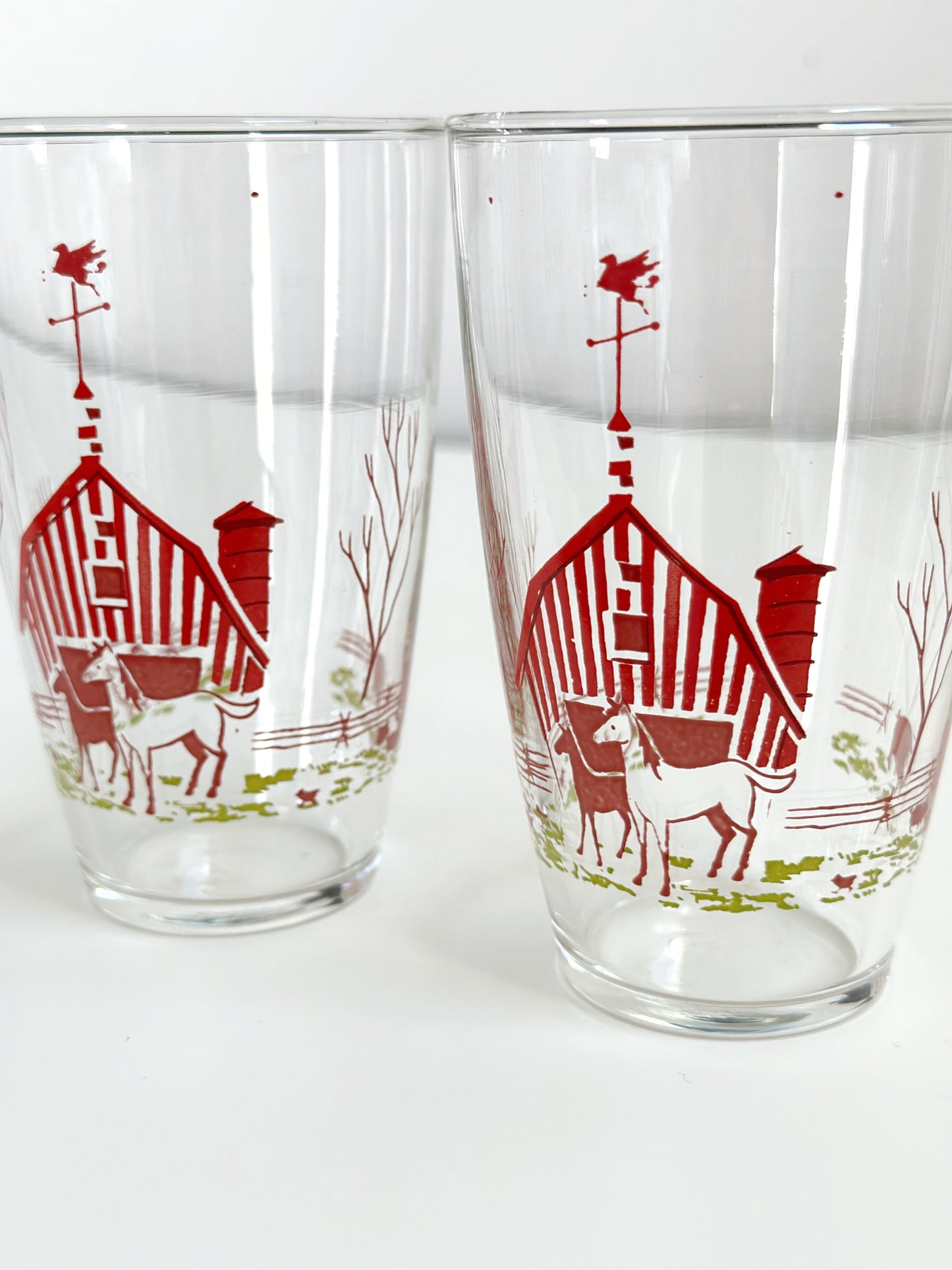 Vintage Farm Drinking Glasses