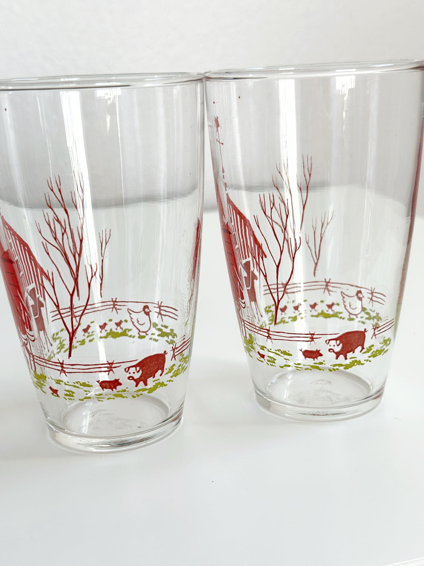 Vintage Farm Drinking Glasses