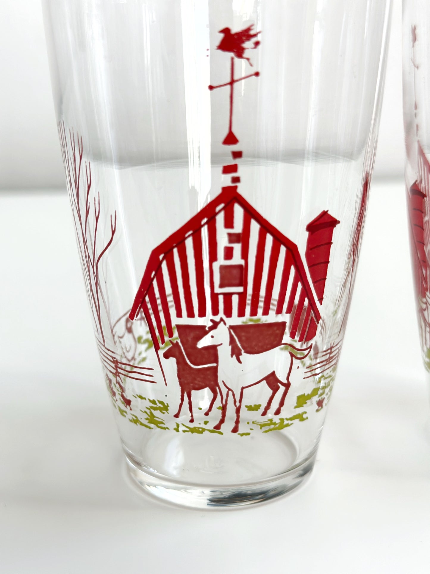 Vintage Farm Drinking Glasses