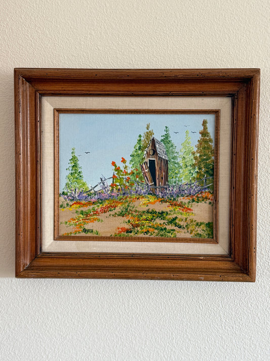 Vintage Outhouse Painting