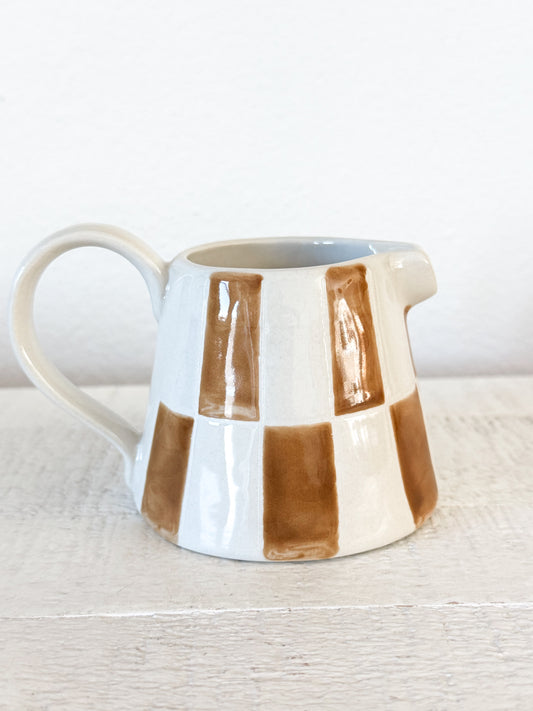 Brown Checkered Creamer