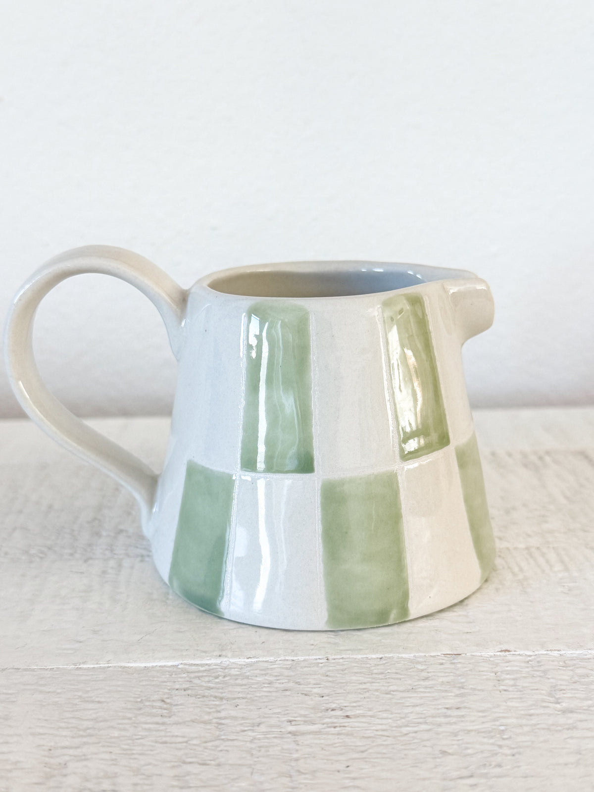 Green Checkered Creamer