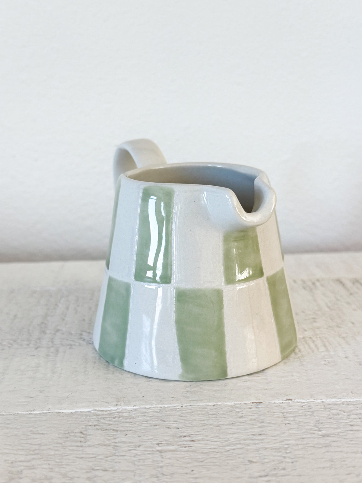 Green Checkered Creamer