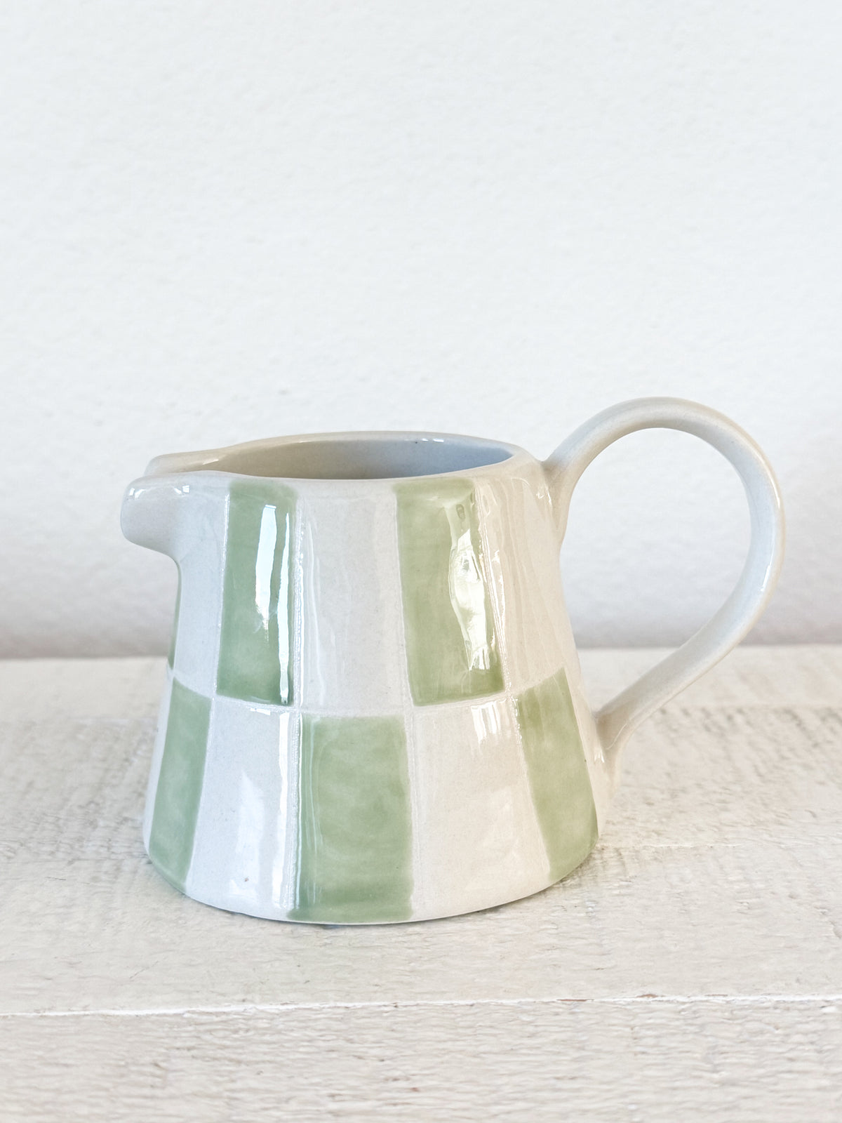 Green Checkered Creamer