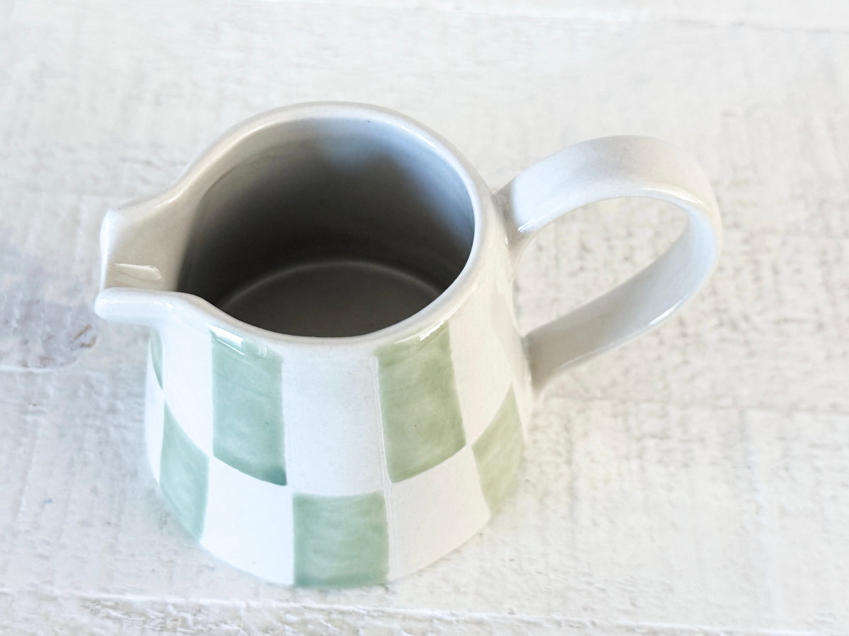 Green Checkered Creamer