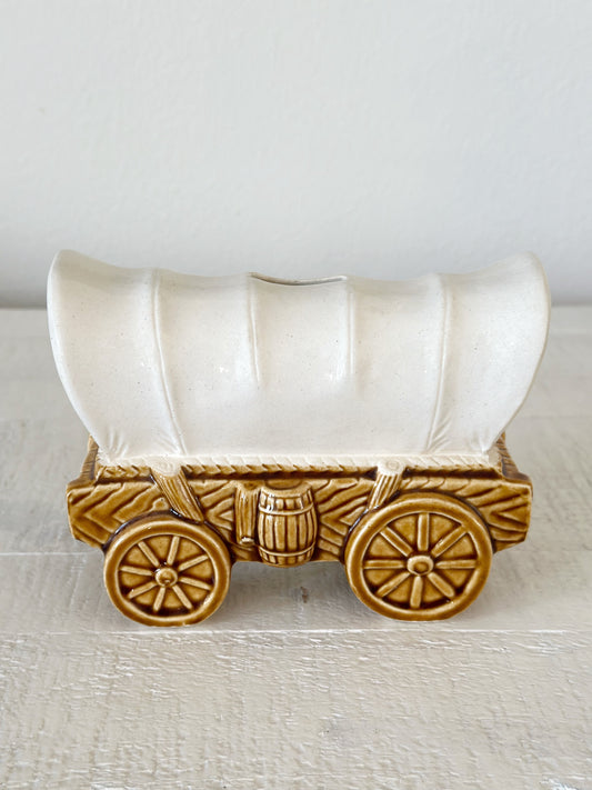 Vintage Covered Wagon Coin Bank