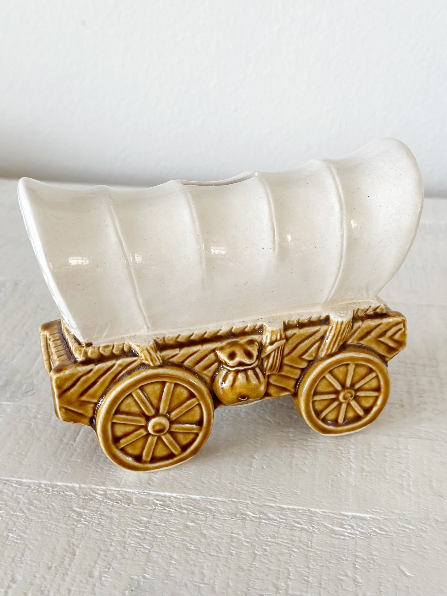 Vintage Covered Wagon Coin Bank