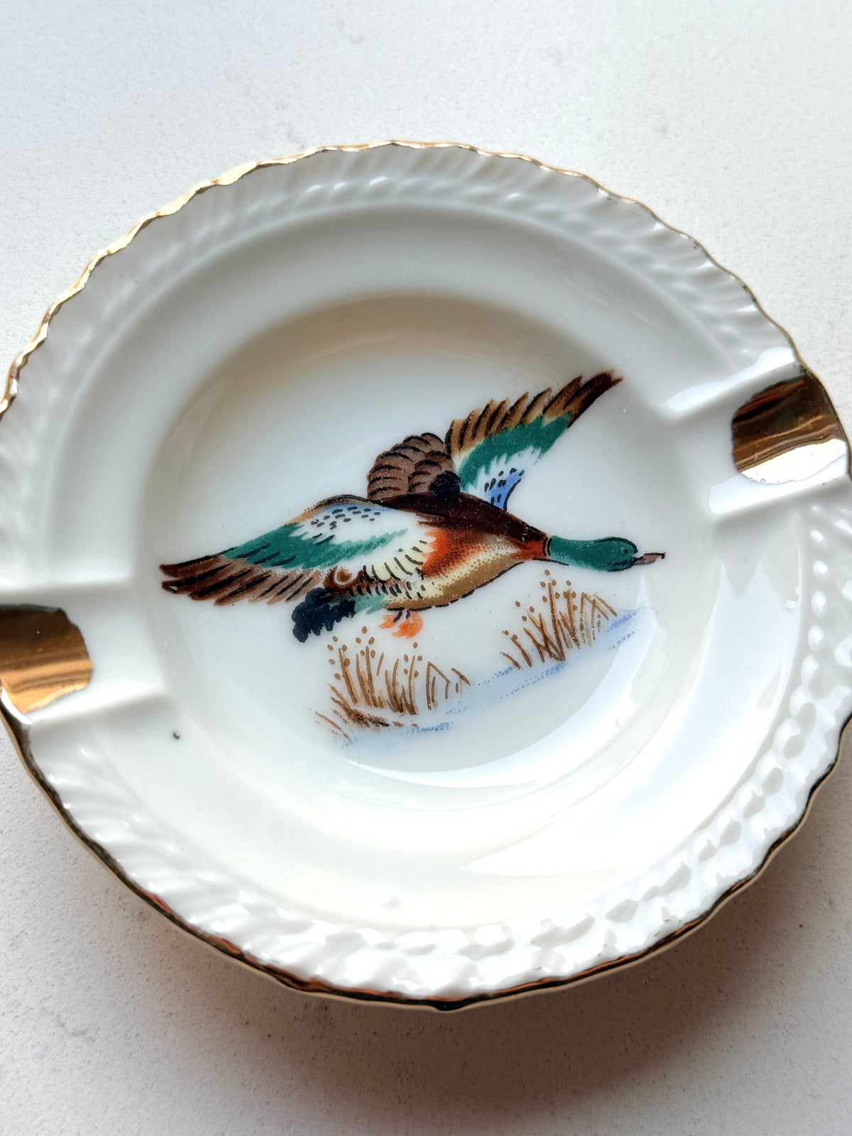 Vintage Mallard Duck Ashtray | Porcelain Ring & Trinket Dish