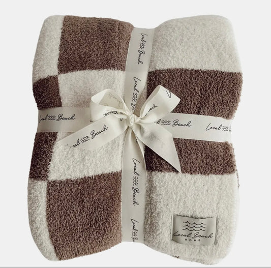 Checker Luxe Blanket (Cocoa & Cream)