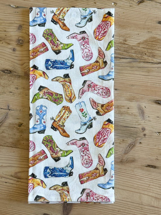 Boot Scootin’ Tea Towel