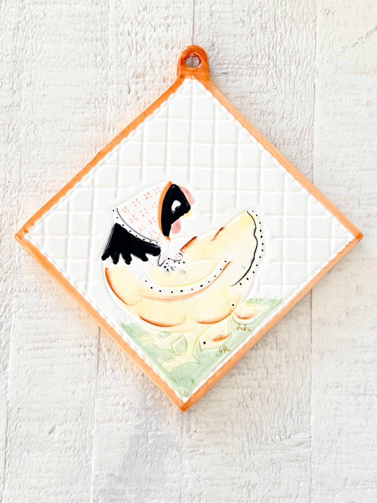 Vintage Ceramic Chicken Trivet | Farmhouse Wall Hanging
