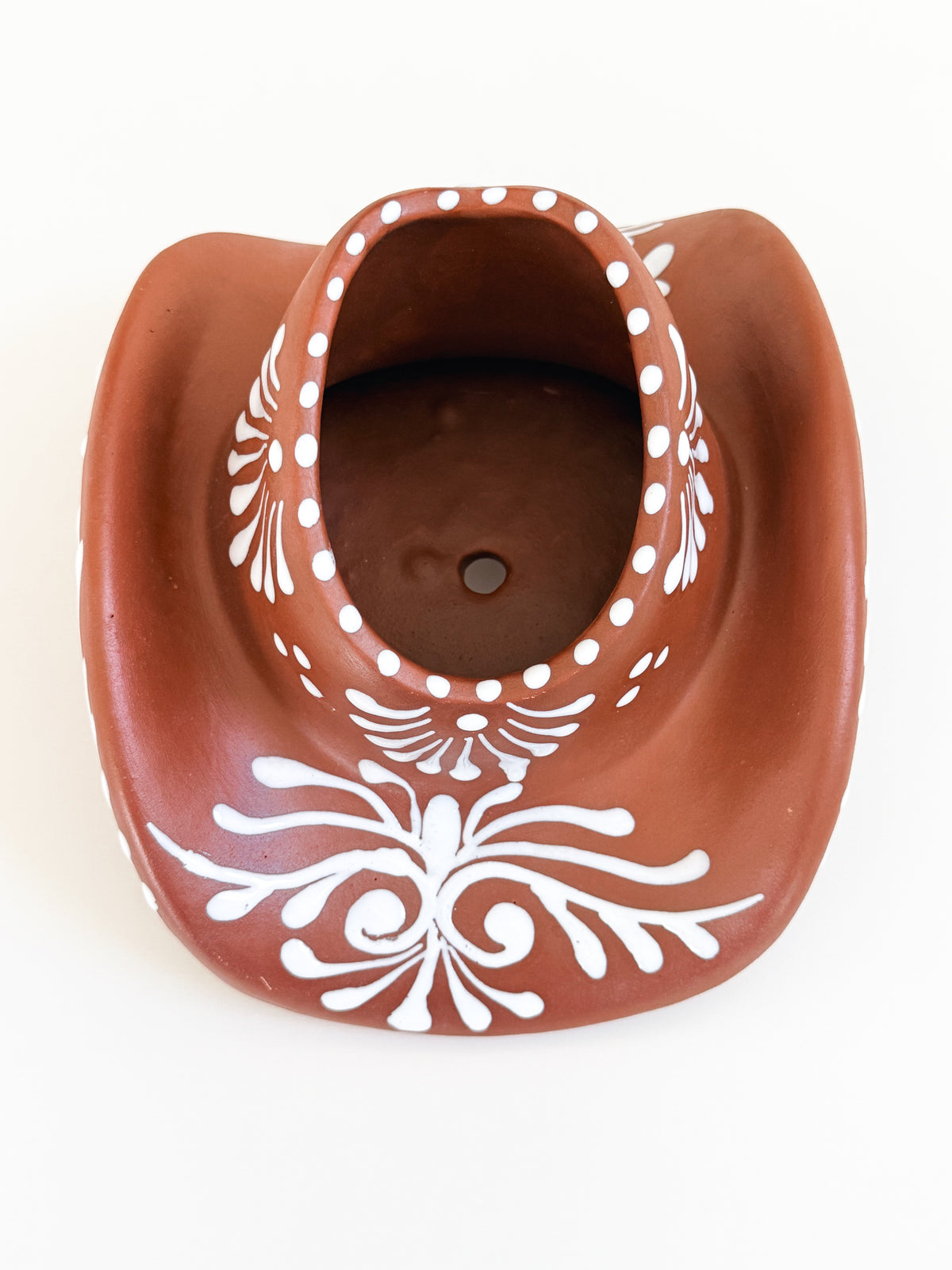 Terracotta Cowboy Hat Planter | Western Ceramic Planter