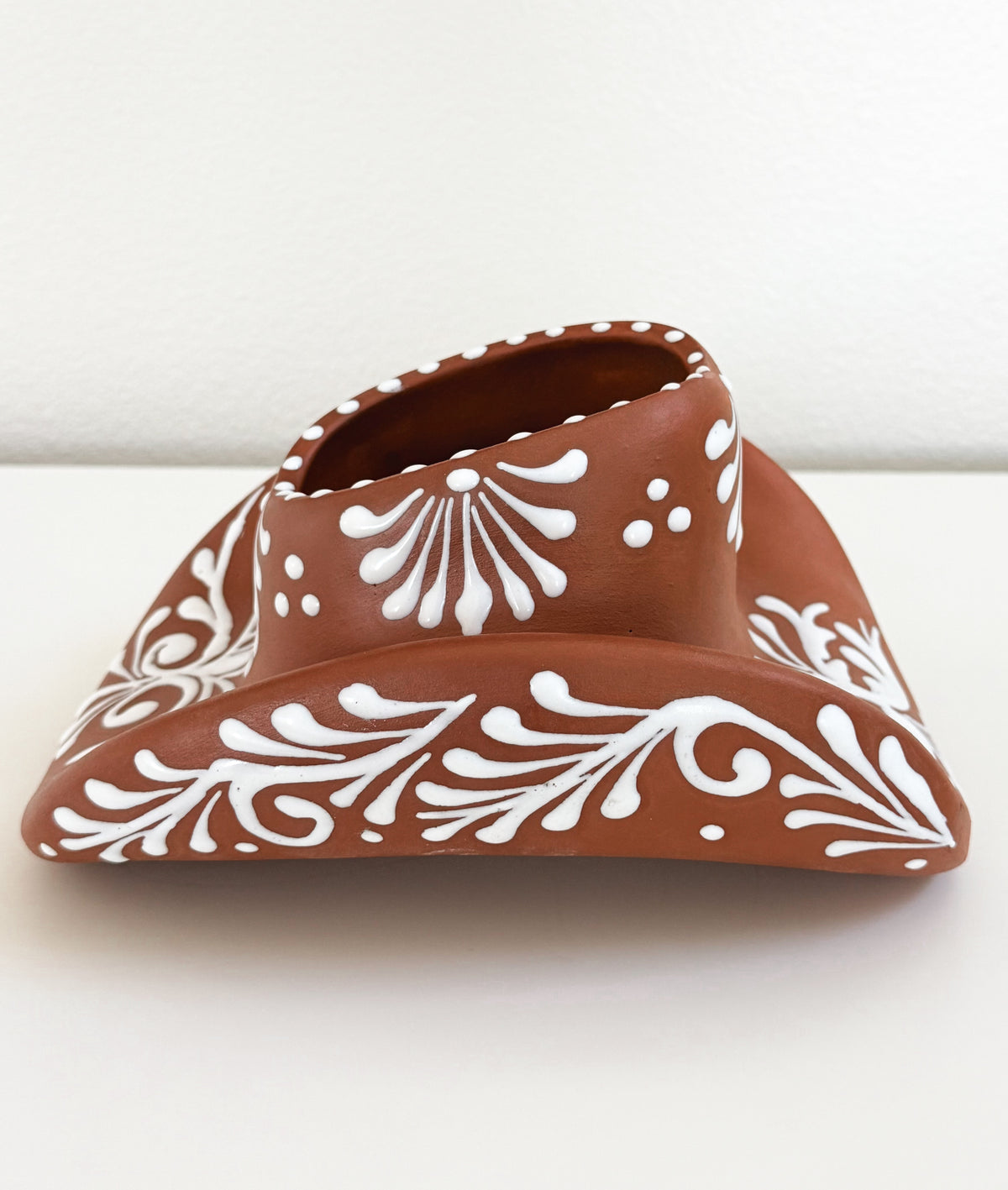 Terracotta Cowboy Hat Planter | Western Ceramic Planter