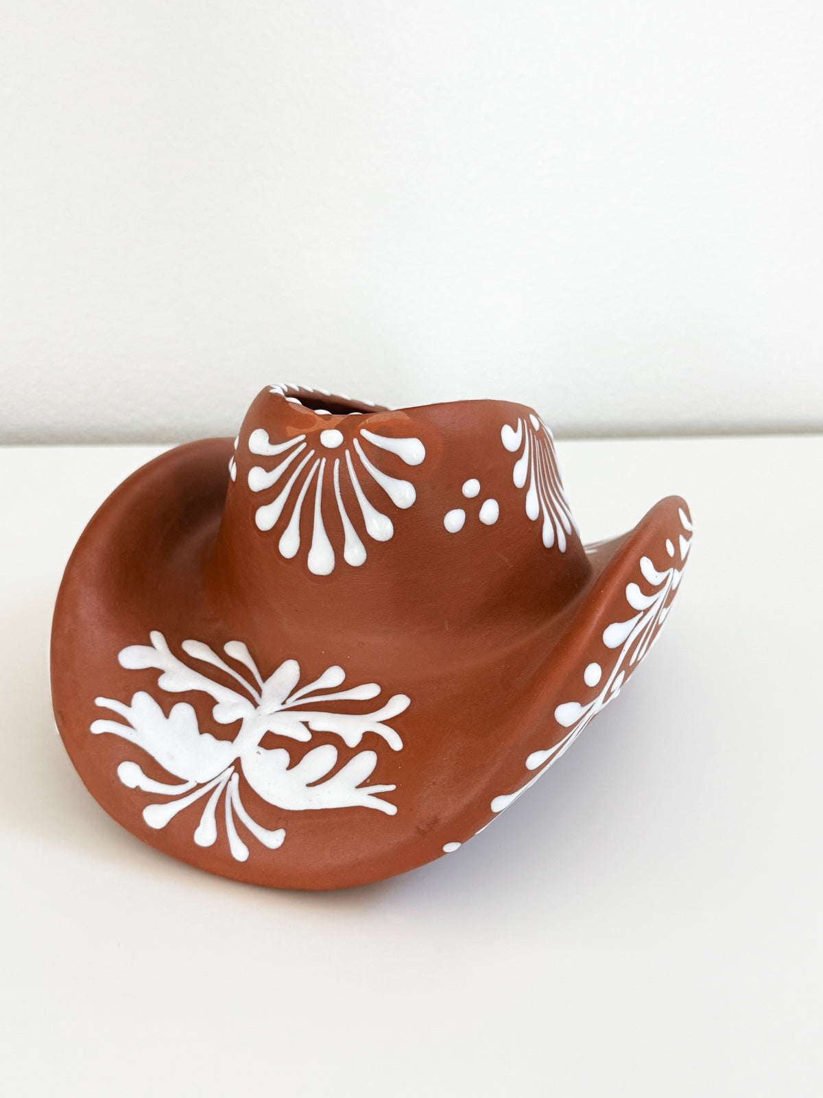 Terracotta Cowboy Hat Planter | Western Ceramic Planter