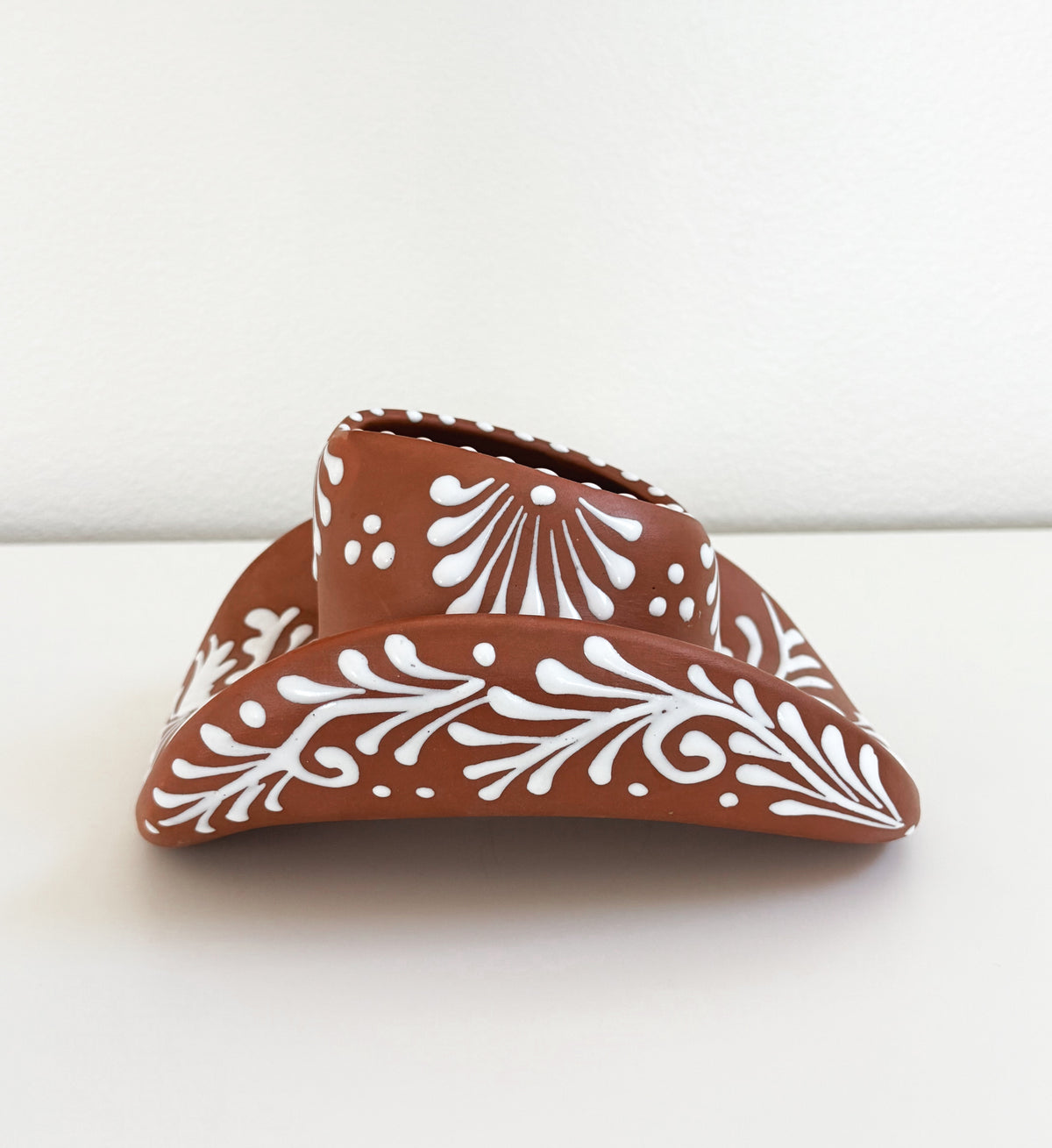 Terracotta Cowboy Hat Planter | Western Ceramic Planter