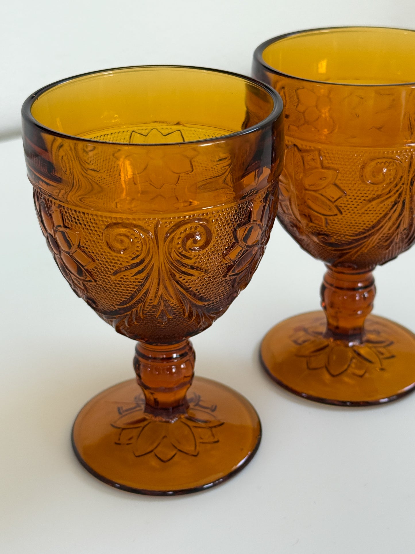 Vintage Amber Glass Set