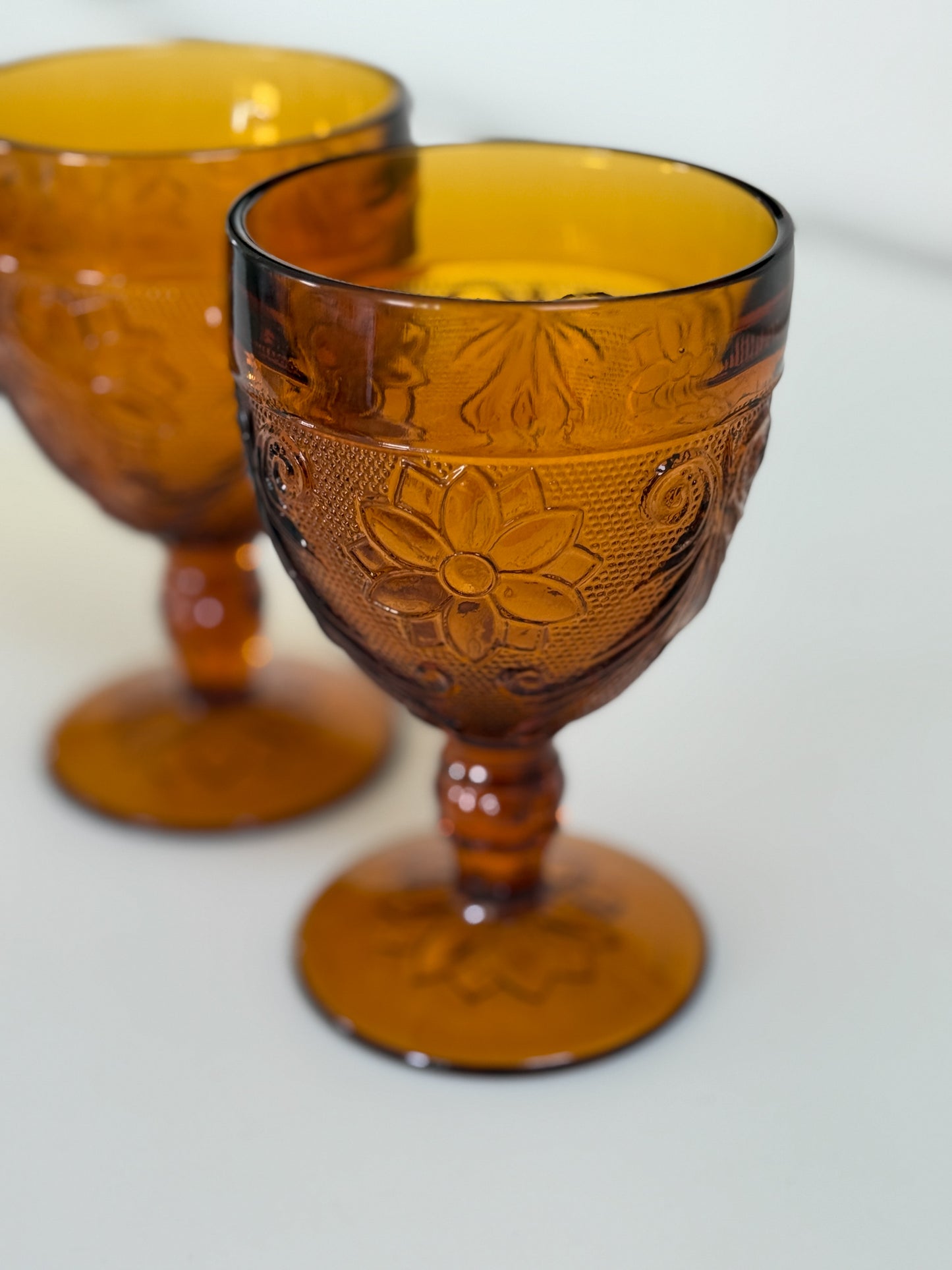 Vintage Amber Glass Set