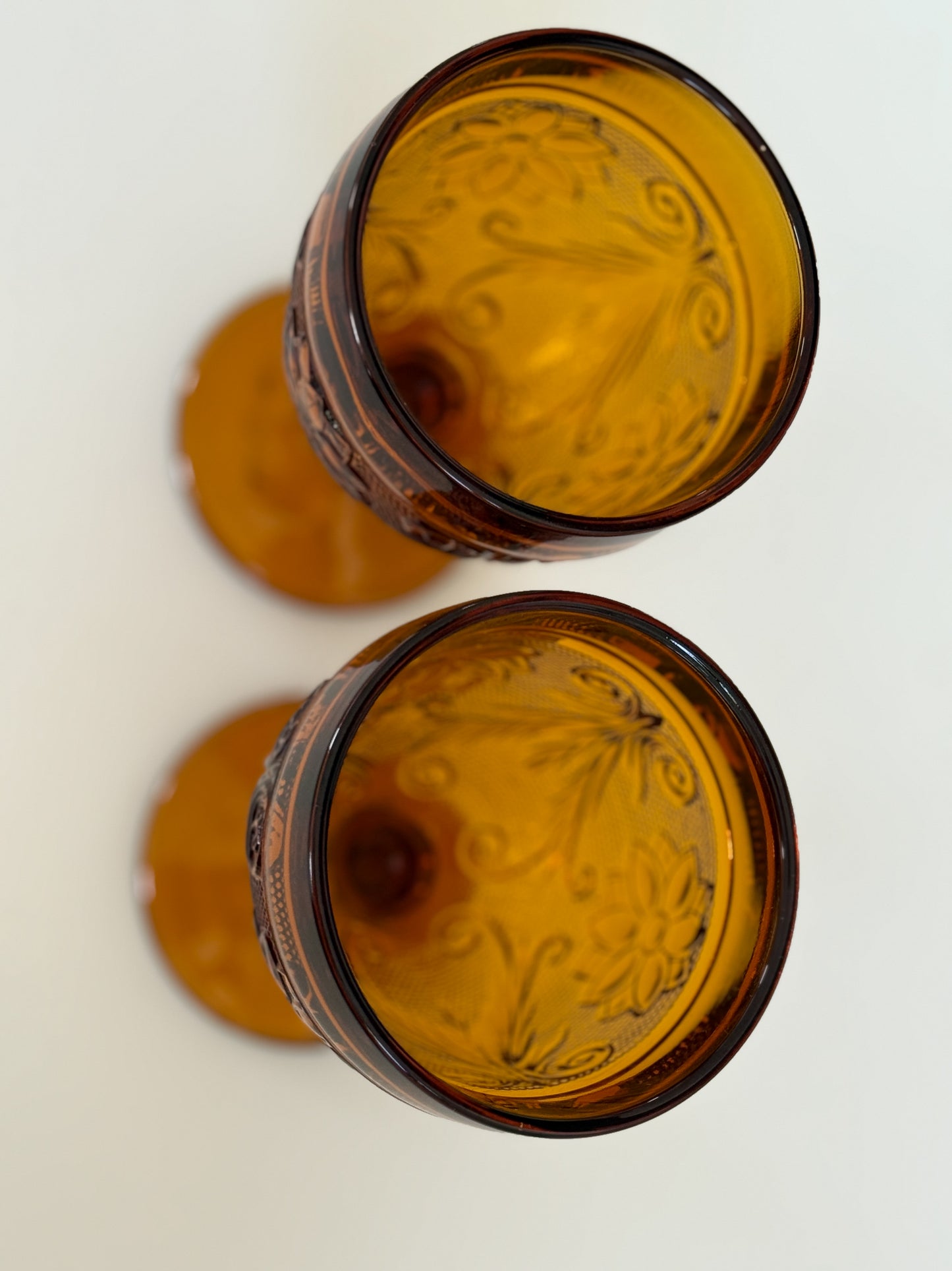 Vintage Amber Glass Set