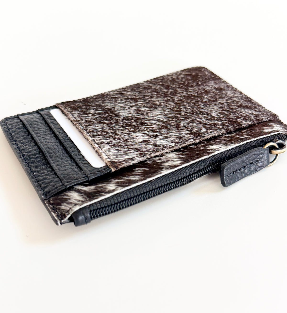 The Rowdy Cowhide Western Card Holder (Black)