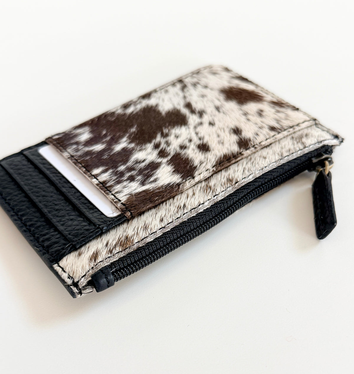 The Rowdy Cowhide Western Card Holder (Black)