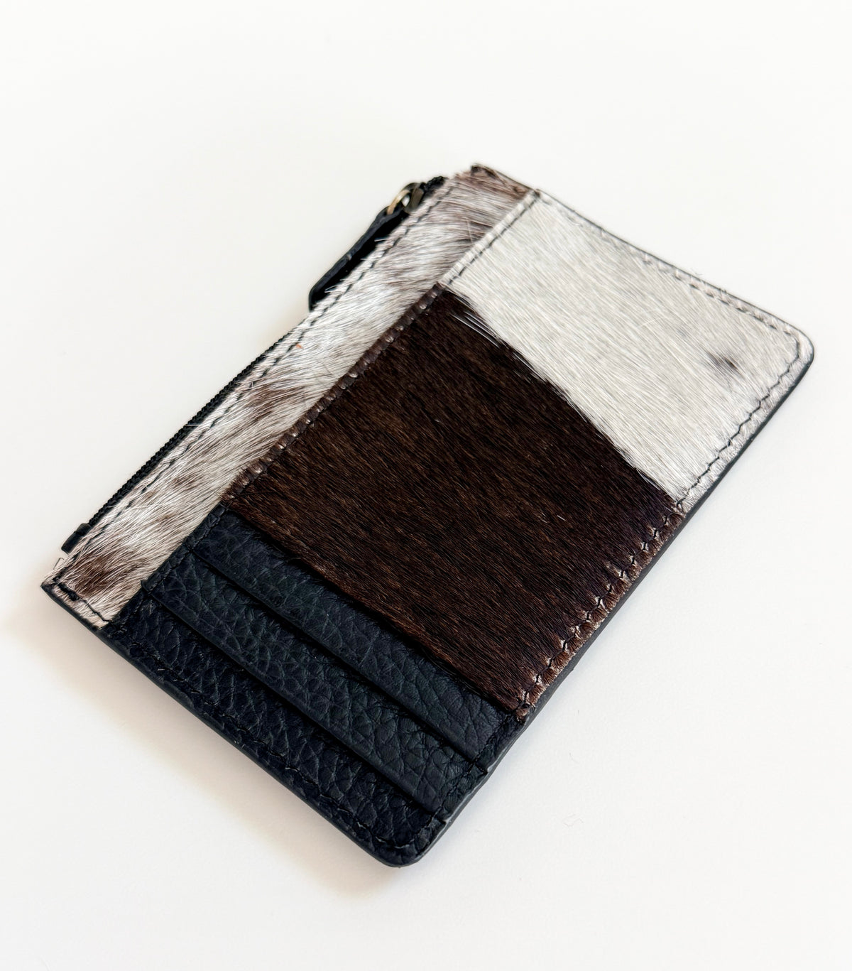 The Rowdy Cowhide Western Card Holder (Black)